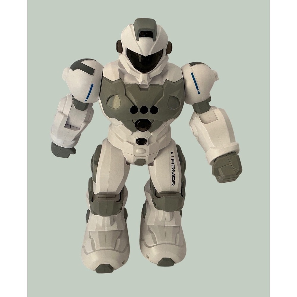Intelligent Remote Control Robot Toy White Grey Armor Action Figure 11 Inch